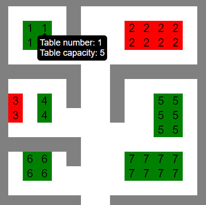 jQuery table reservations